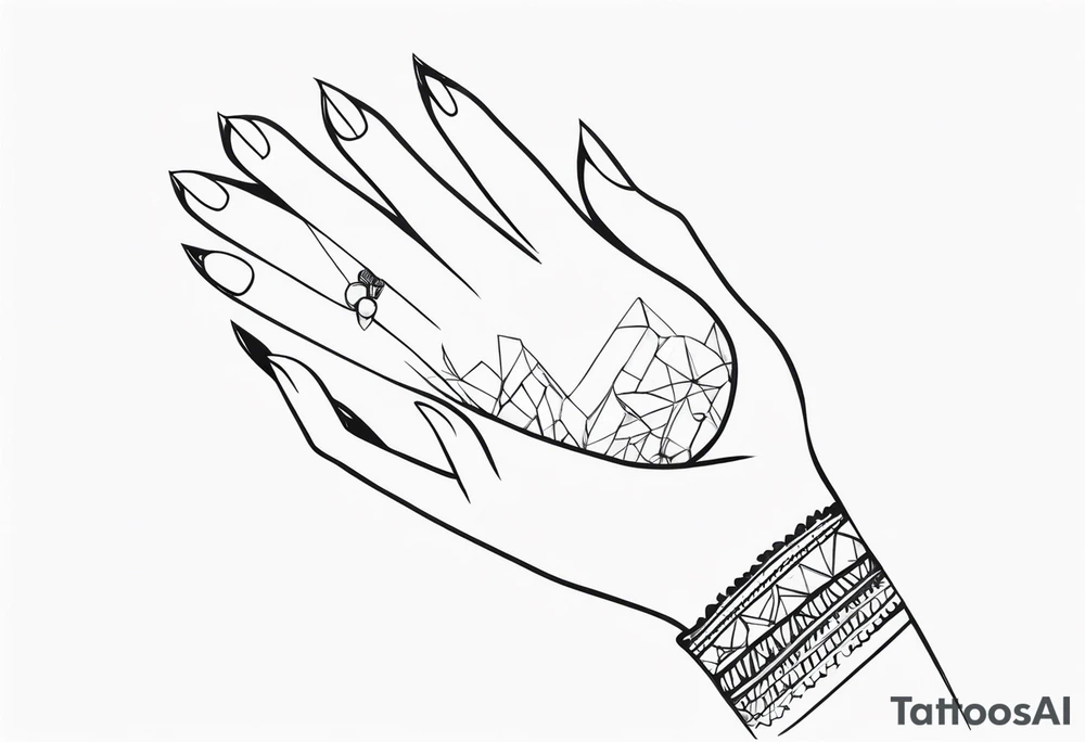 Girl in a man's hand tattoo idea