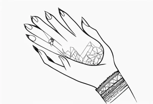 Girl in a man's hand tattoo idea