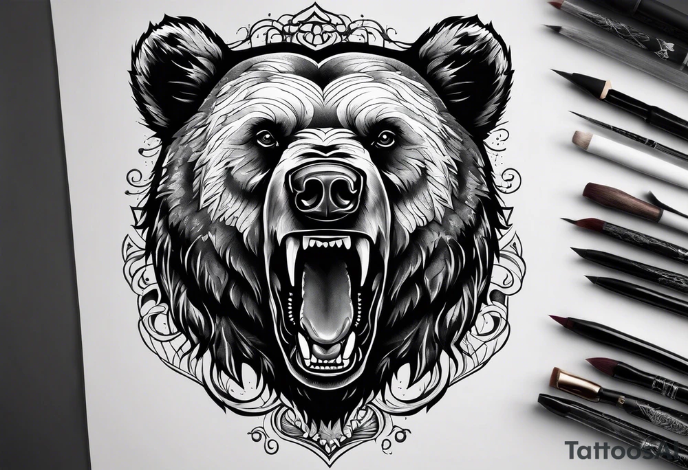 Insane killing bear tattoo idea