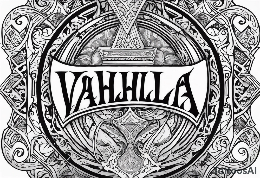 Valhalla sword shield tattoo idea