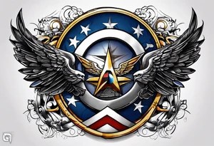 New US Air Force Symbol with the evil Engineer symbol inside it tattoo idea