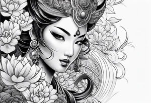 Japanese leg sleeve tattoo idea