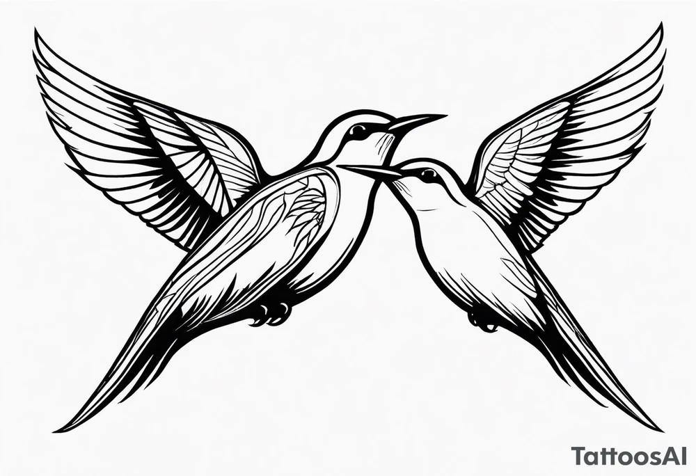 Twin swallows tattoo idea