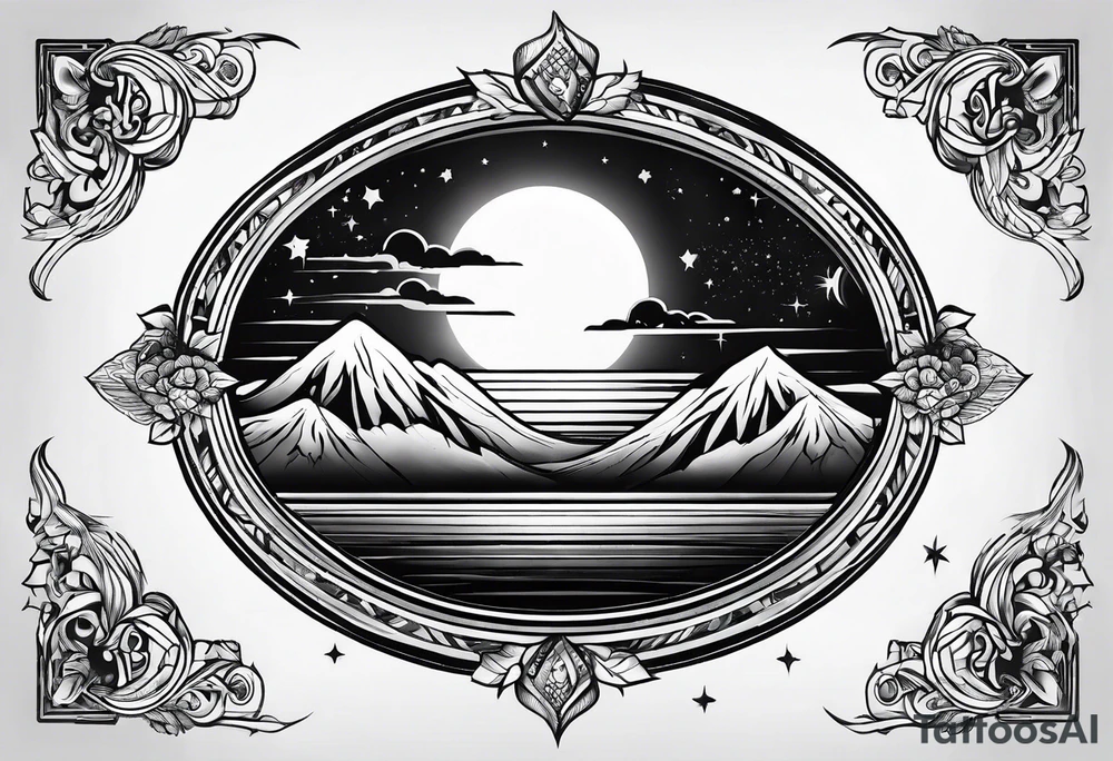 Sky sun tattoo idea
