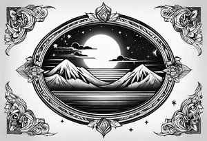 Sky sun tattoo idea