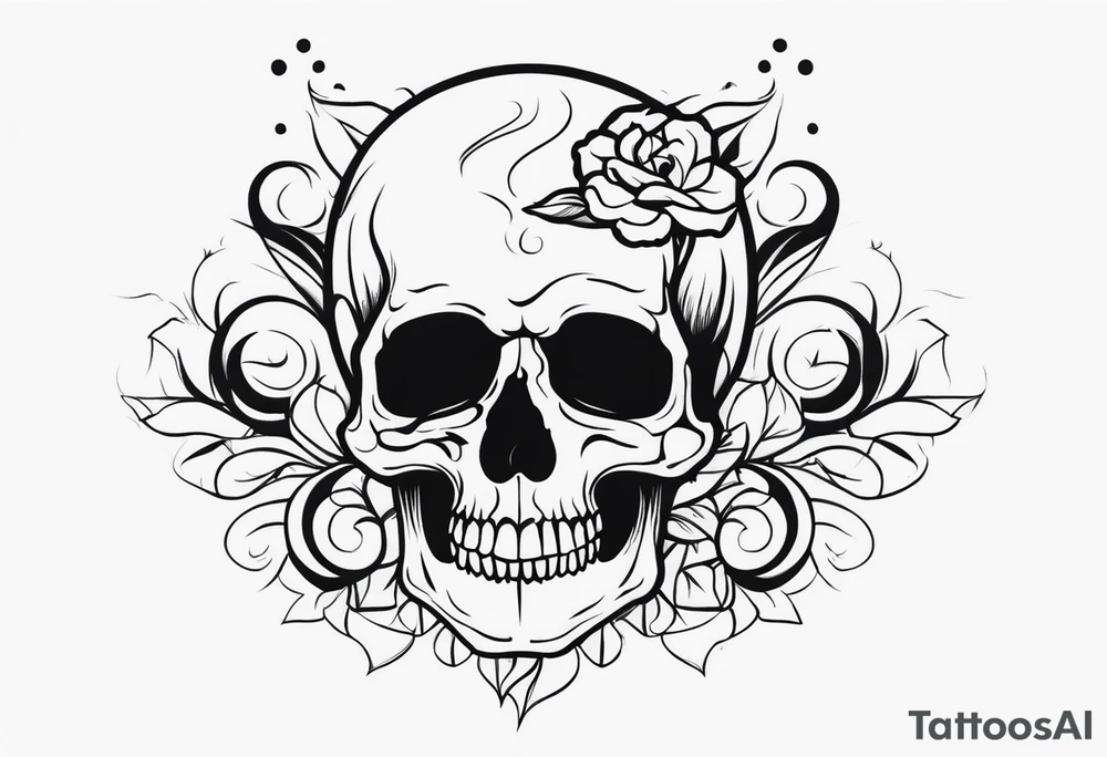 skull with smoke on top tattoo idea