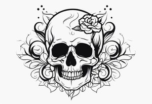 skull with smoke on top tattoo idea