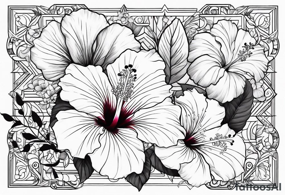 Hibiscus, dove, cloud tattoo idea