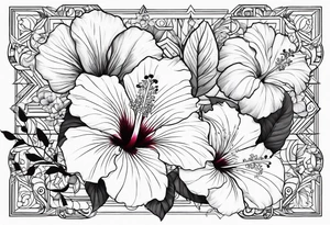 Hibiscus, dove, cloud tattoo idea