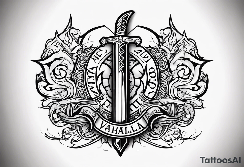 Valhalla sword tattoo idea