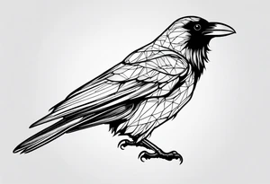 head of a crow outlines tattoo idea