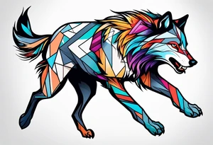 Wolf running tattoo idea