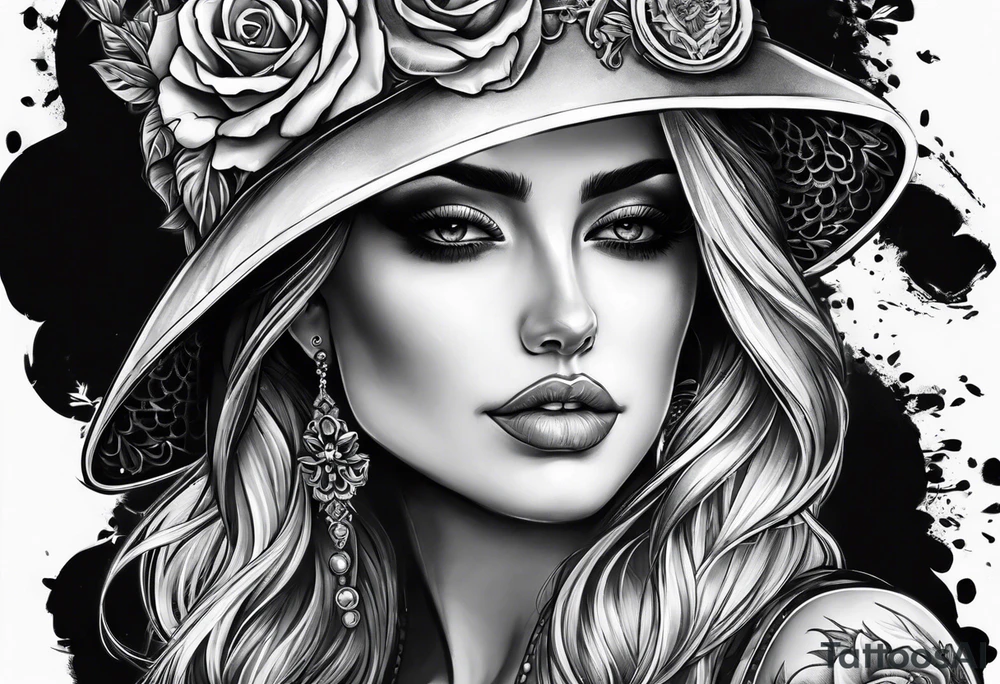 Woman skull tattoo idea