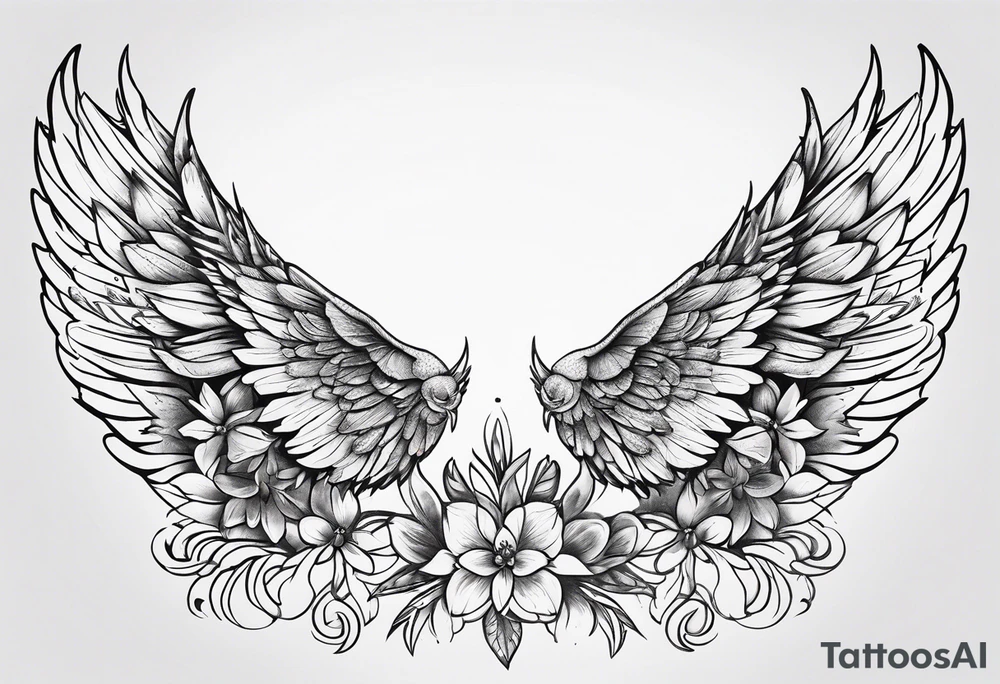 wing, flower, tattoo idea