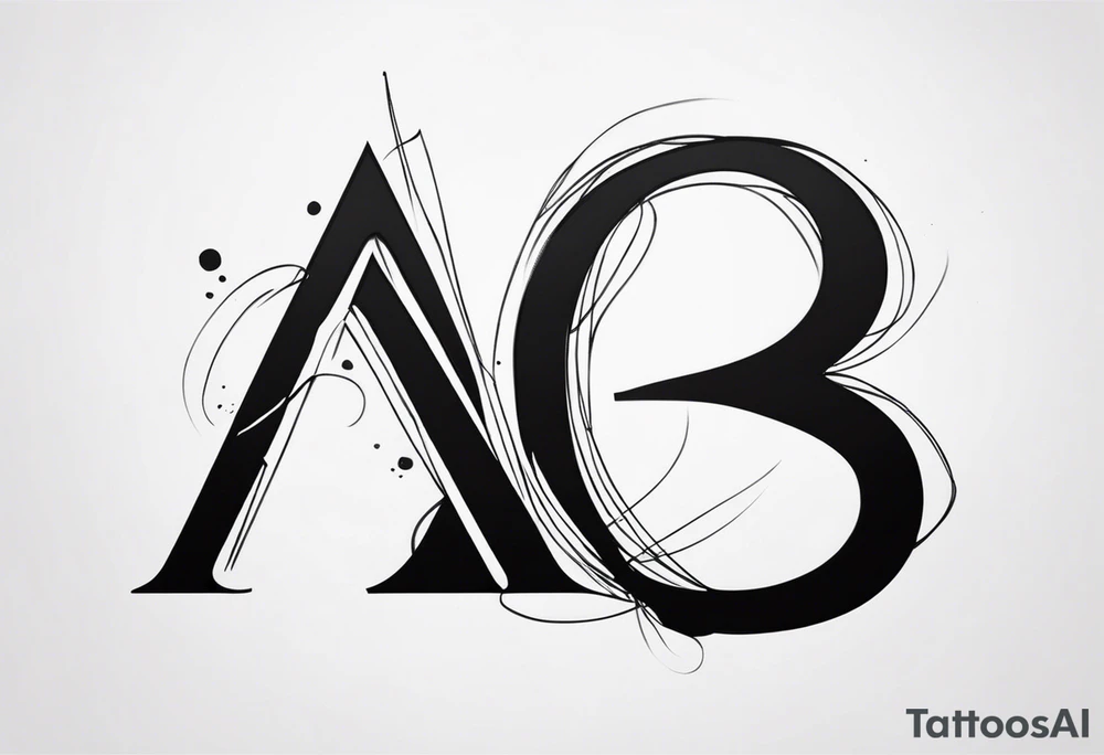 The letters AR together with the words always ready going down the side of the letters tattoo idea