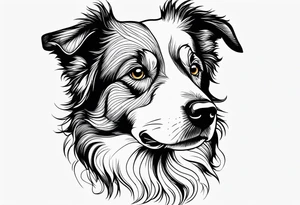 Border collie ears outline tattoo idea