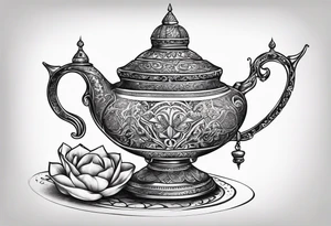 magic lamp with message prince ali in arabic tattoo idea