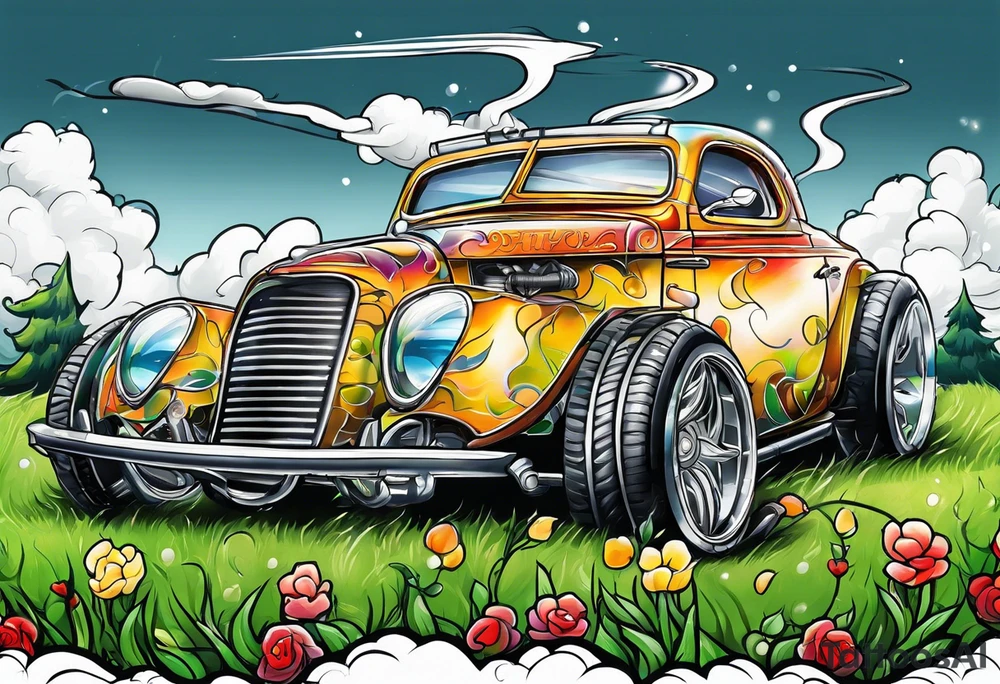 Automatic lawn sprinkler system tattoo idea