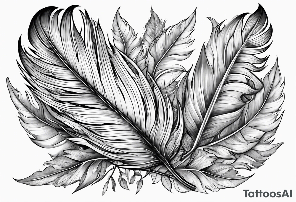 leaves that look like feathers tattoo idea