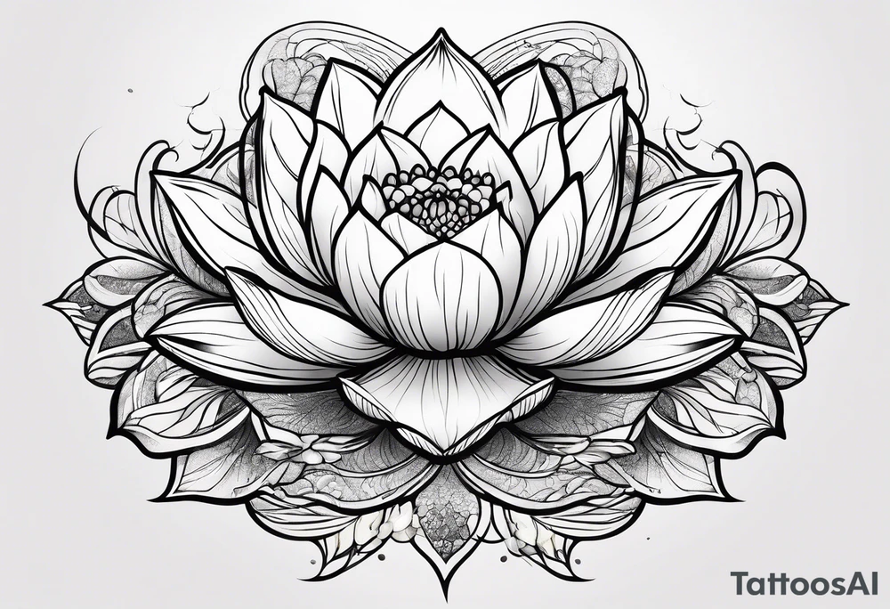 Floating lotus tattoo idea