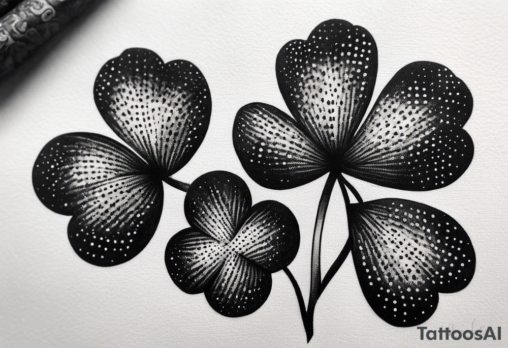 clover with numbers 18 and 0 tattoo idea