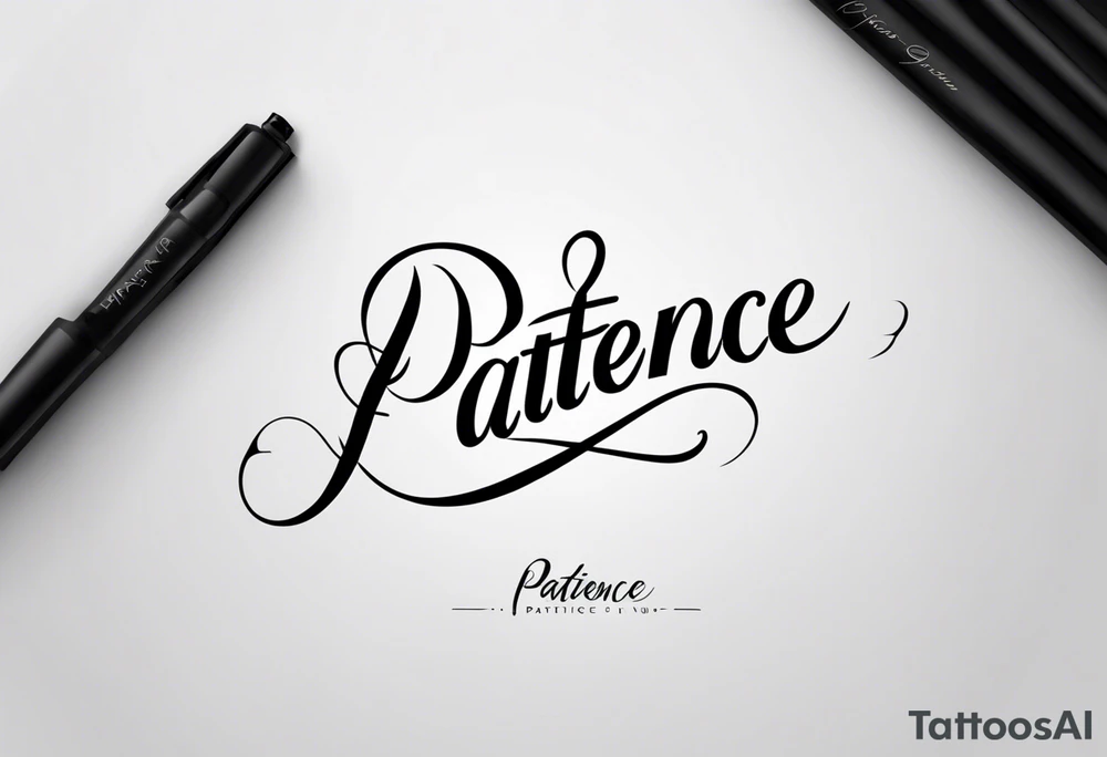 a small tattoo that says patience in cursive writing tattoo idea a small tattoo that says patience in cursive writing tattoo idea