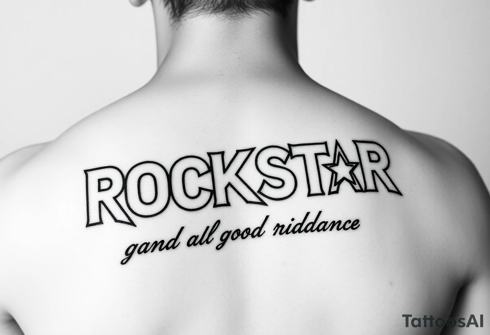Rockstar 4life in Goodbye and good riddance album font tattoo idea