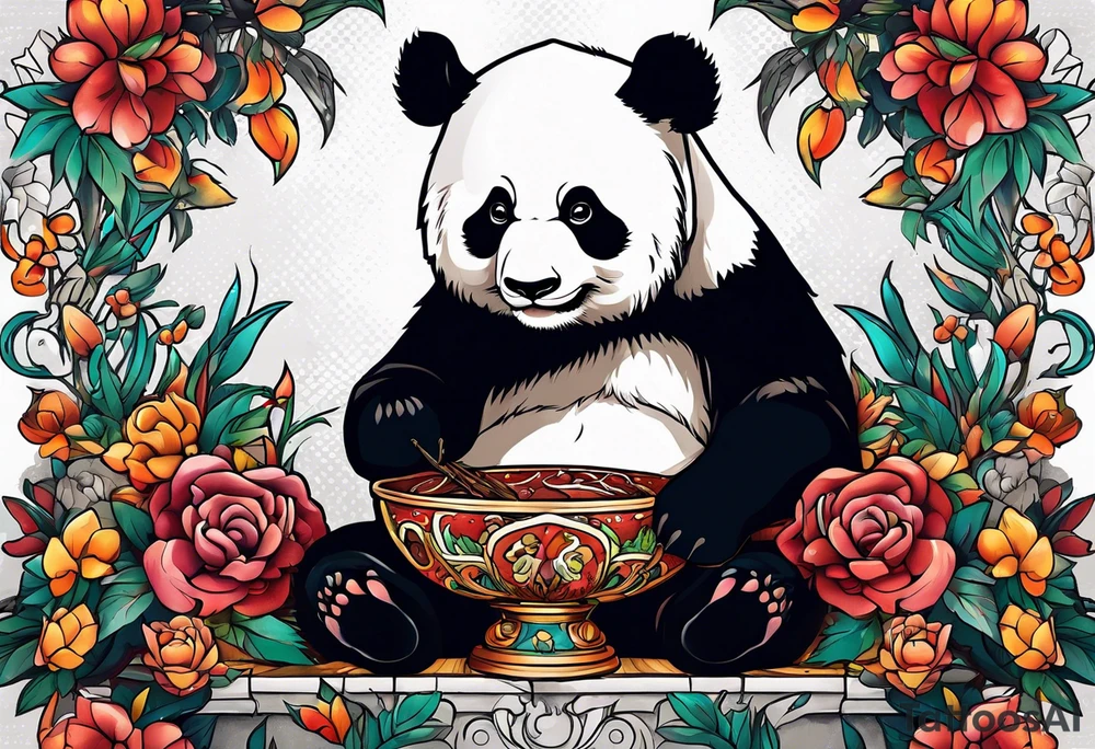 Panda eating tattoo idea