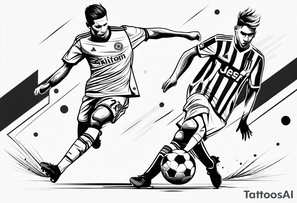 Soccer tattoo where you can see a player shooting tattoo idea