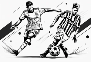 Soccer tattoo where you can see a player shooting tattoo idea
