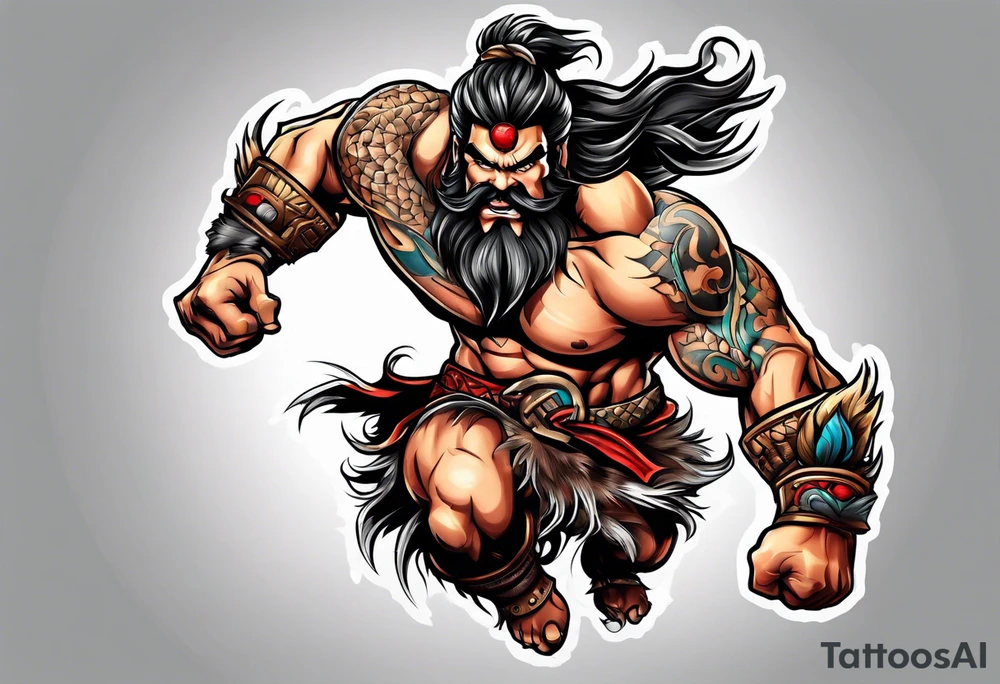 leaping barbarian tattoo idea