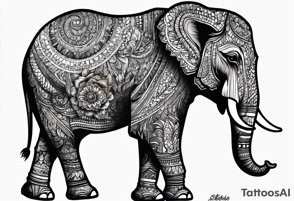 elephant with BEKIND tattoo idea