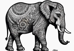 elephant with BEKIND tattoo idea