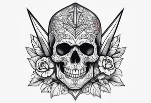 Skull and dagger tattoo idea