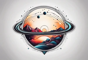 Planet symboling peace tattoo idea