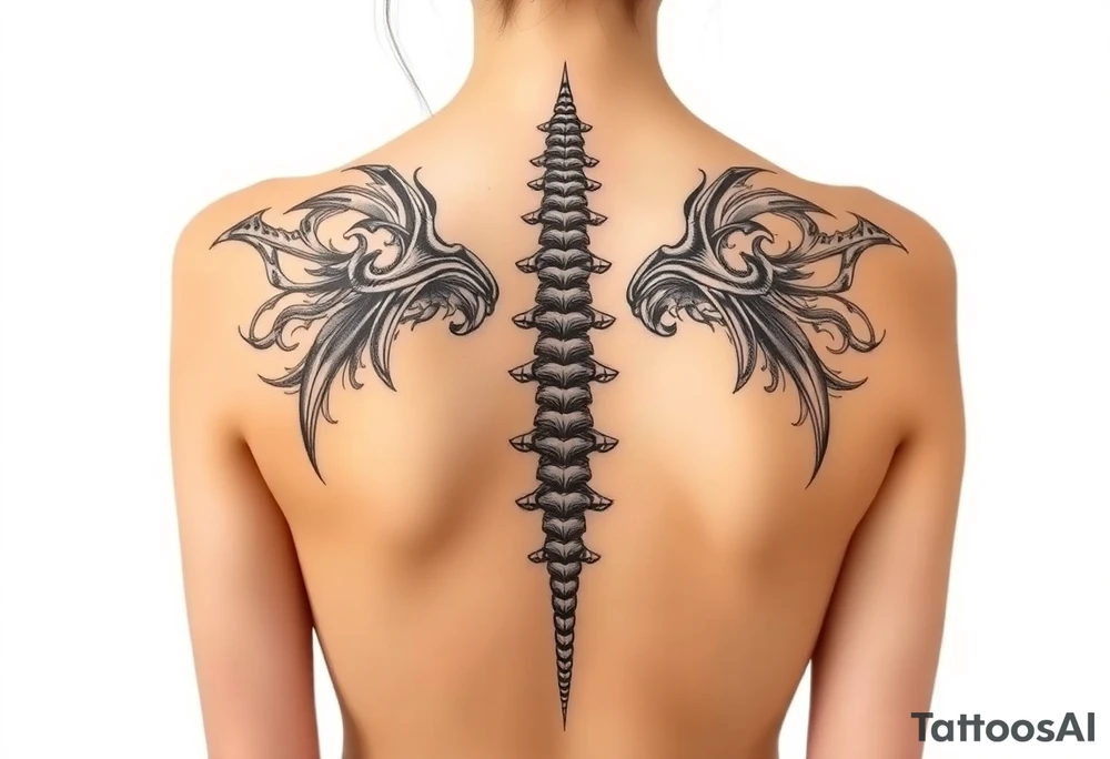 Spinal futuristic, full length tattoo idea