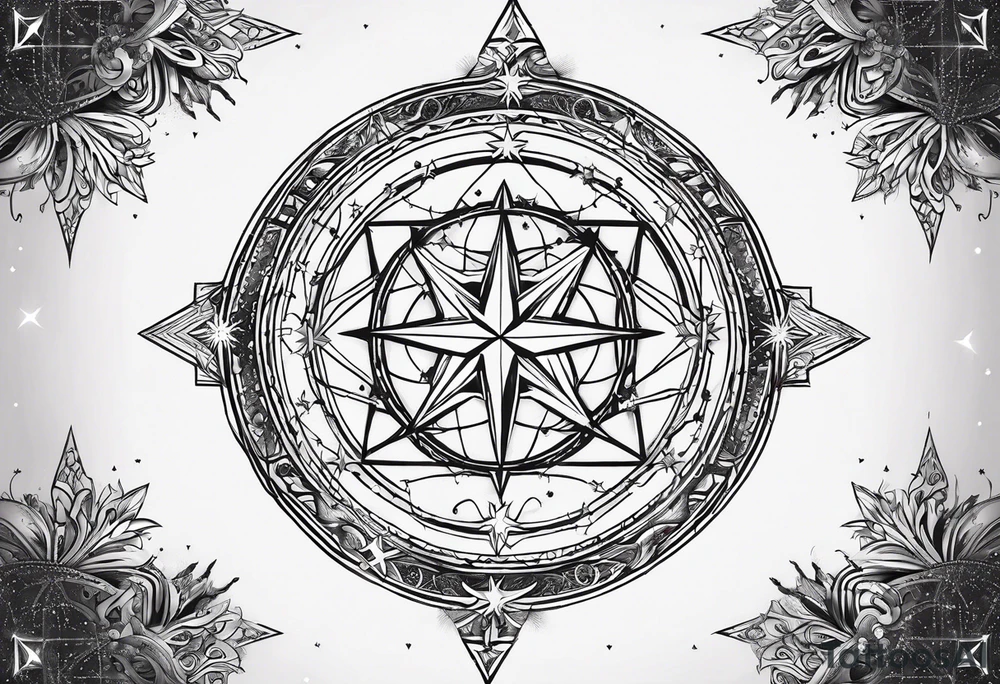 Design a tattoo featuring constellations arranged to form religious symbols, connecting the celestial realm with your faith. tattoo idea