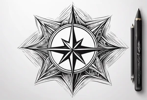 Simple guiding star tattoo on White Background. No other Elements than the star tattoo idea