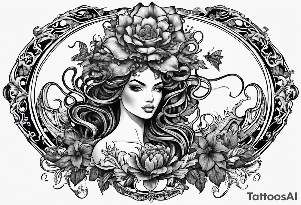 Medusa with venus fly traps instead of snakes tattoo idea