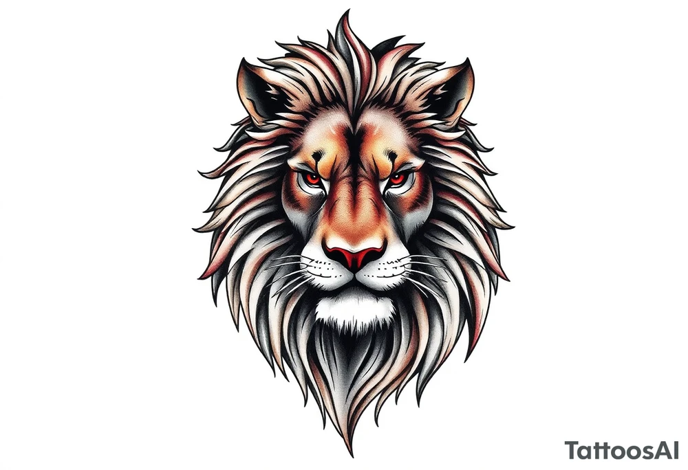 powerful lion tattoo idea