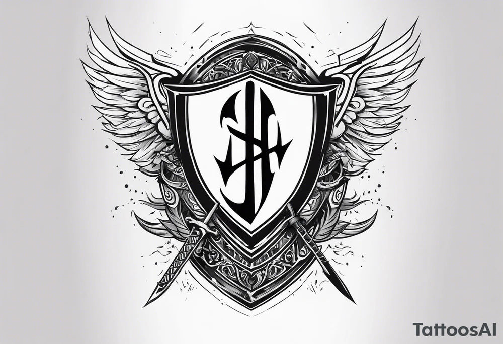 Valhalla sword shield lightning tattoo idea