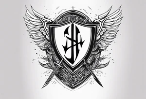 Valhalla sword shield lightning tattoo idea