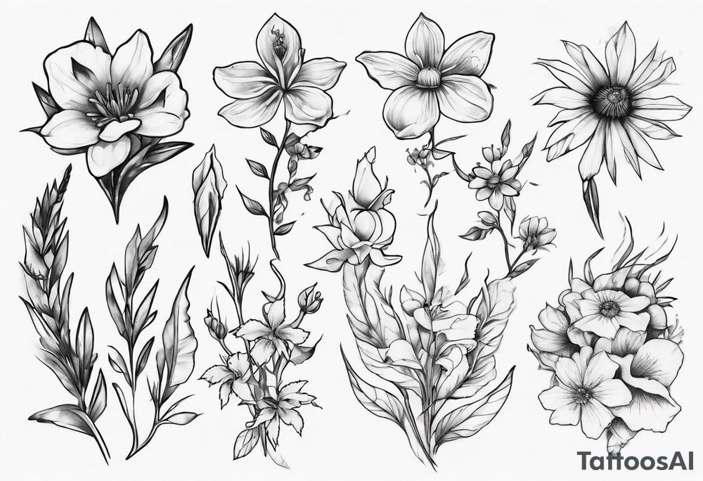 Vamcouver island wildflowers tattoo idea