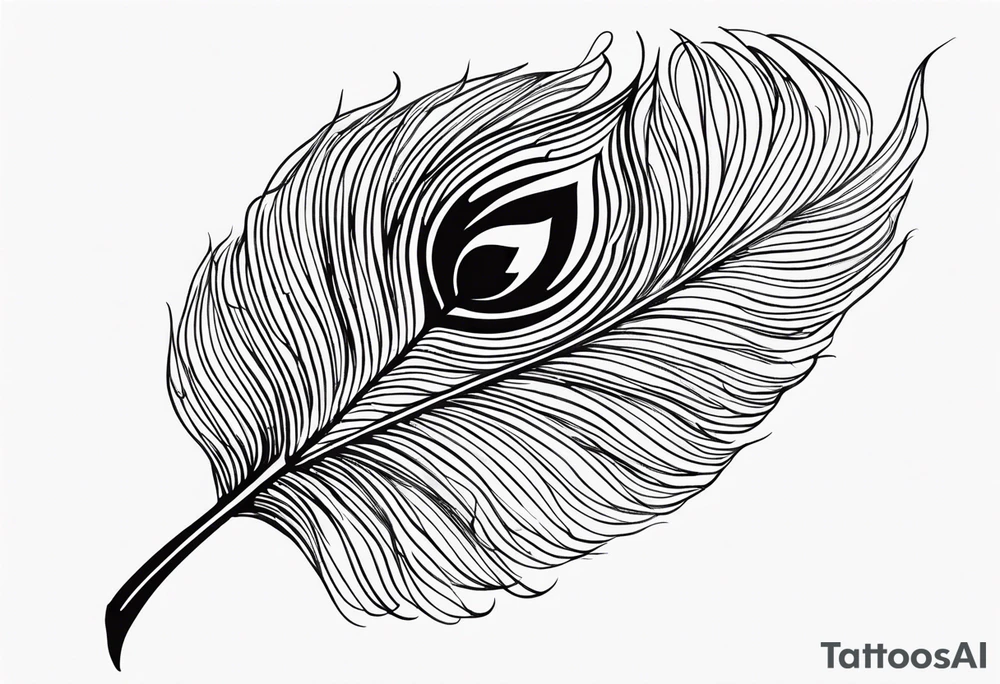 Fineline peacock feather tattoo idea