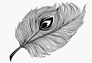 Fineline peacock feather tattoo idea