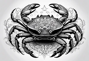 Crab con numero 69 nelle chele tattoo idea
