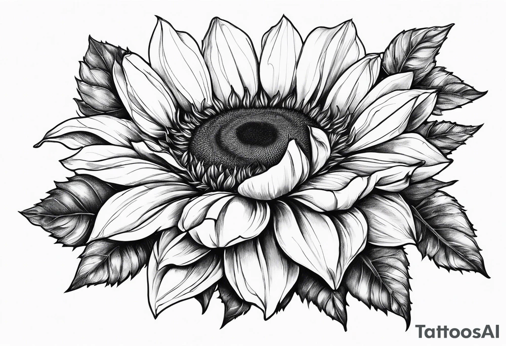 Sunflower, book, flower rose rose & bleu tattoo idea