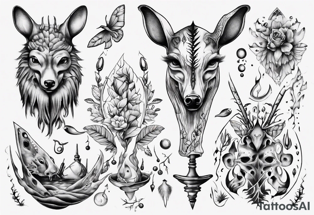 reh und forelle tattoo idea