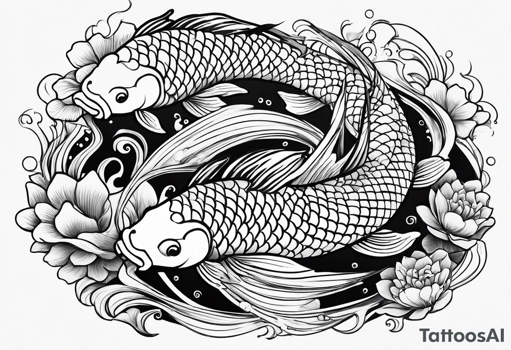 koi fish, in pond tattoo idea