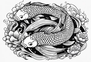 koi fish, in pond tattoo idea